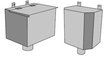 3D representation of various types of rain water hopper box